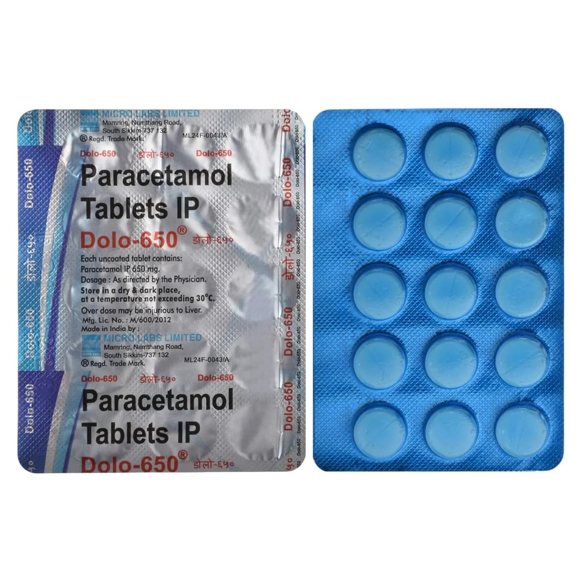DOLO 650MG TABLET 15TAB