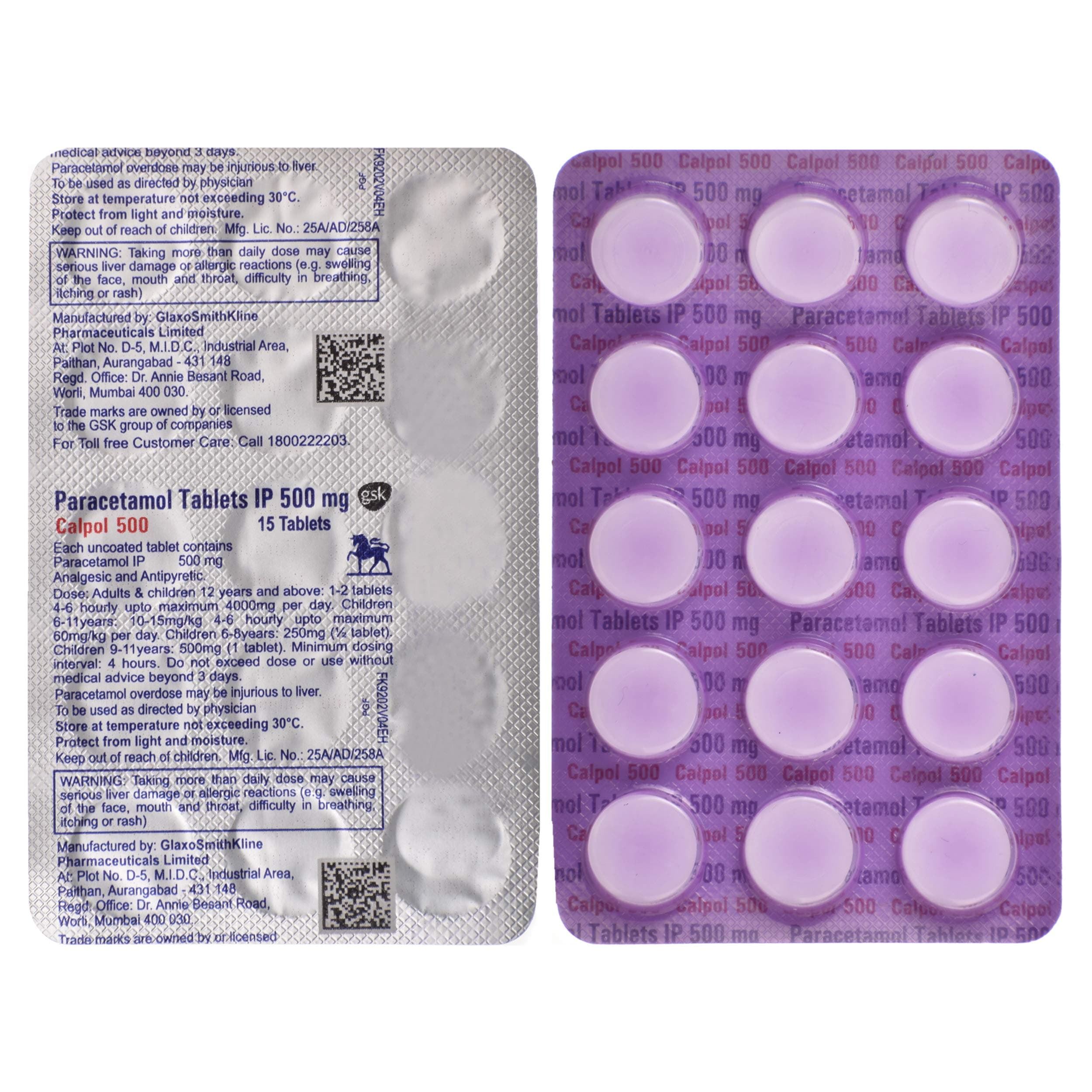 CALPOL 500MG TABLET 15TAB