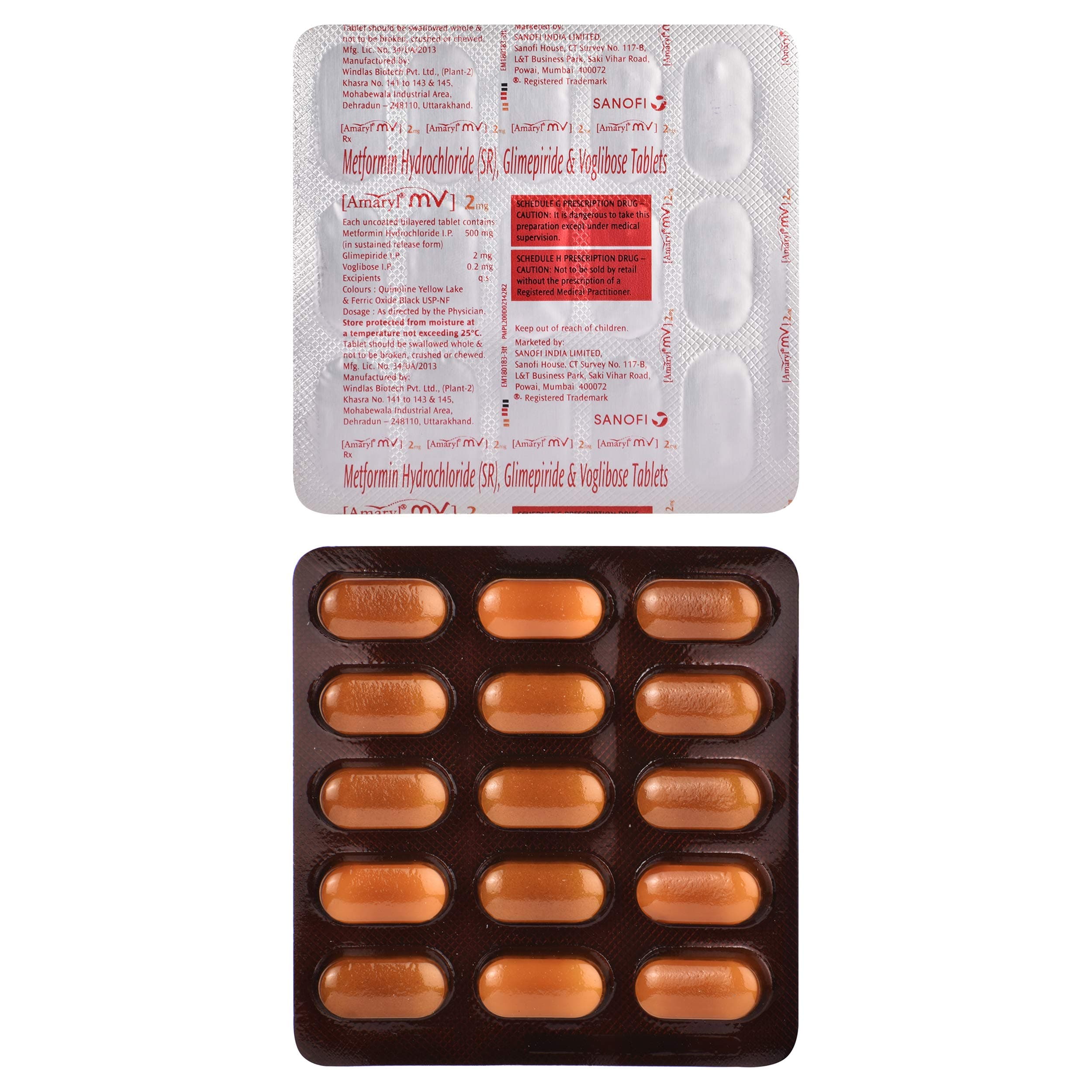 AMARYL MV2 TABLET 15 TAB