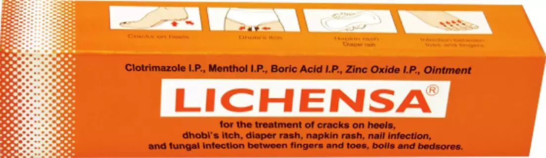 LICHENSA OINTMENT CRACKED HEELS, DIAPER/NAPKIN RASH, NAIL & FUNGAL INFECTION 40GM
