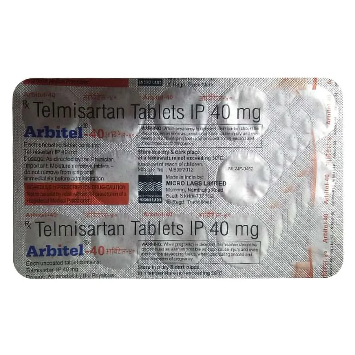 ARBITEL 40MG TABLET 10TAB