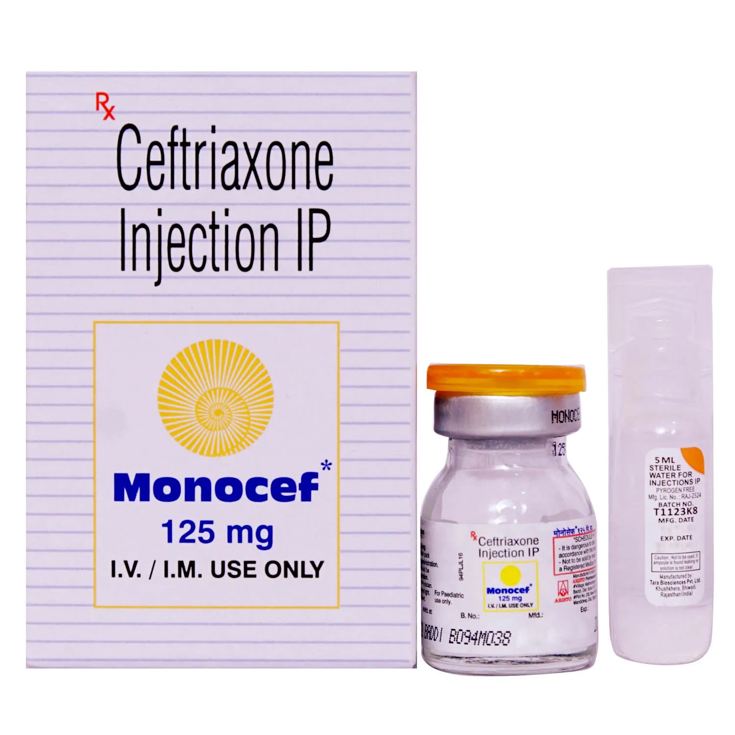 MONOCEF 125MG INJECTION 1 VIAL