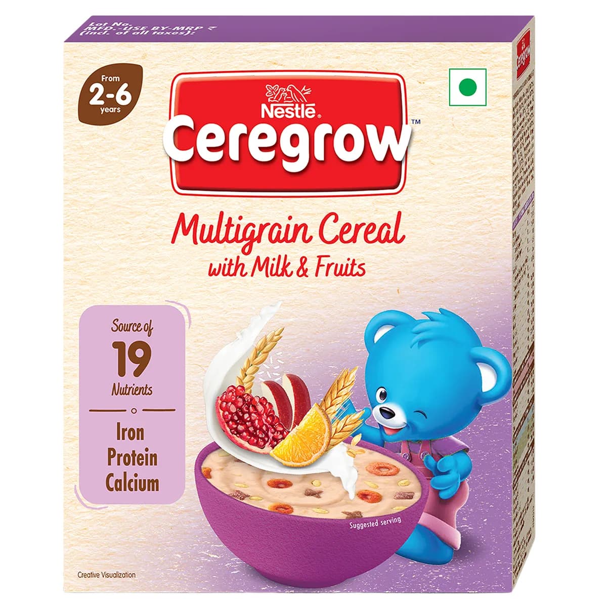 Nestle Ceregrow Multigrain Cereal with Milk & Fruits | from 2-6 years | with Iron, Protein, Calcium, 19 Nutrients 300 gm