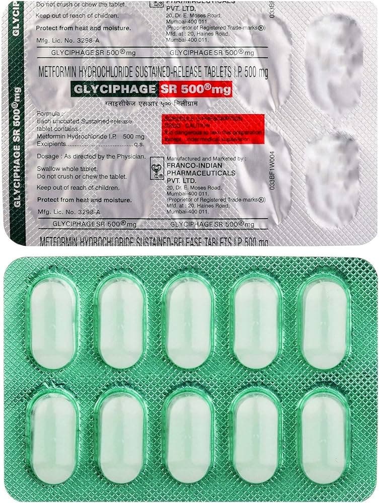GLYCIPHAGE SR 500 TABLET 10TAB
