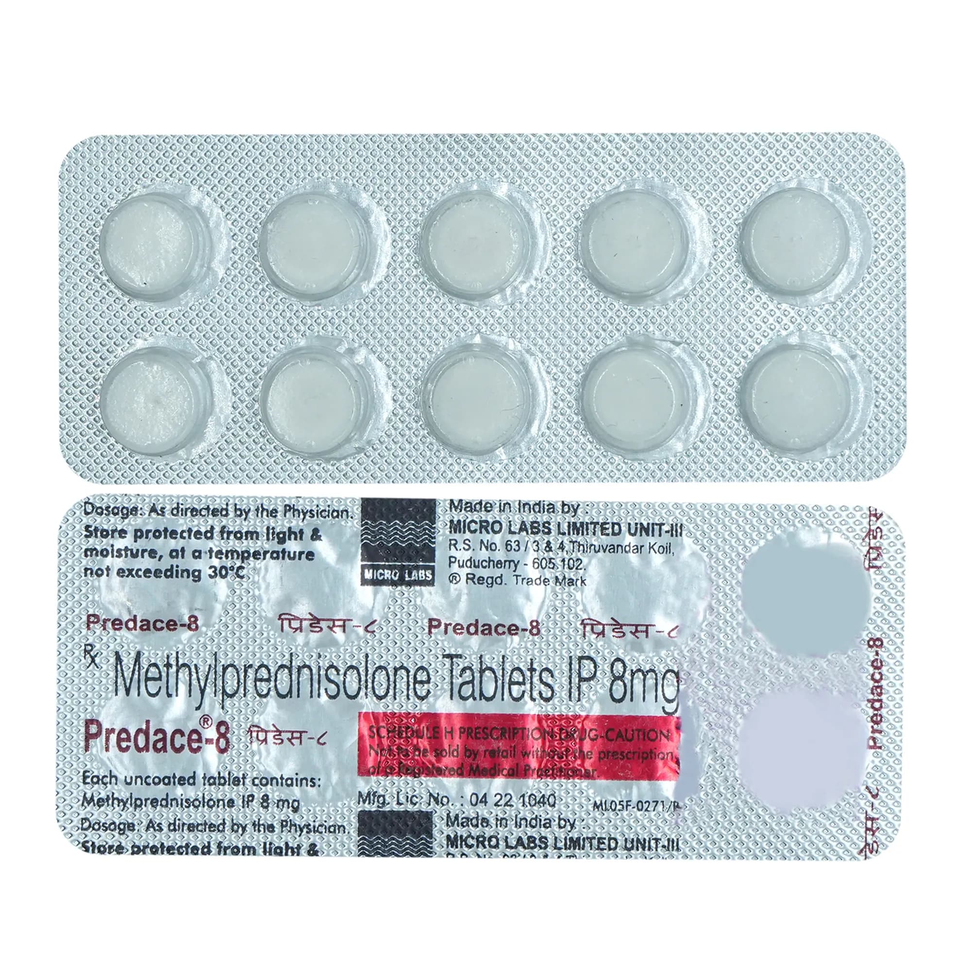 PREDACE 8MG TABLET 10TAB