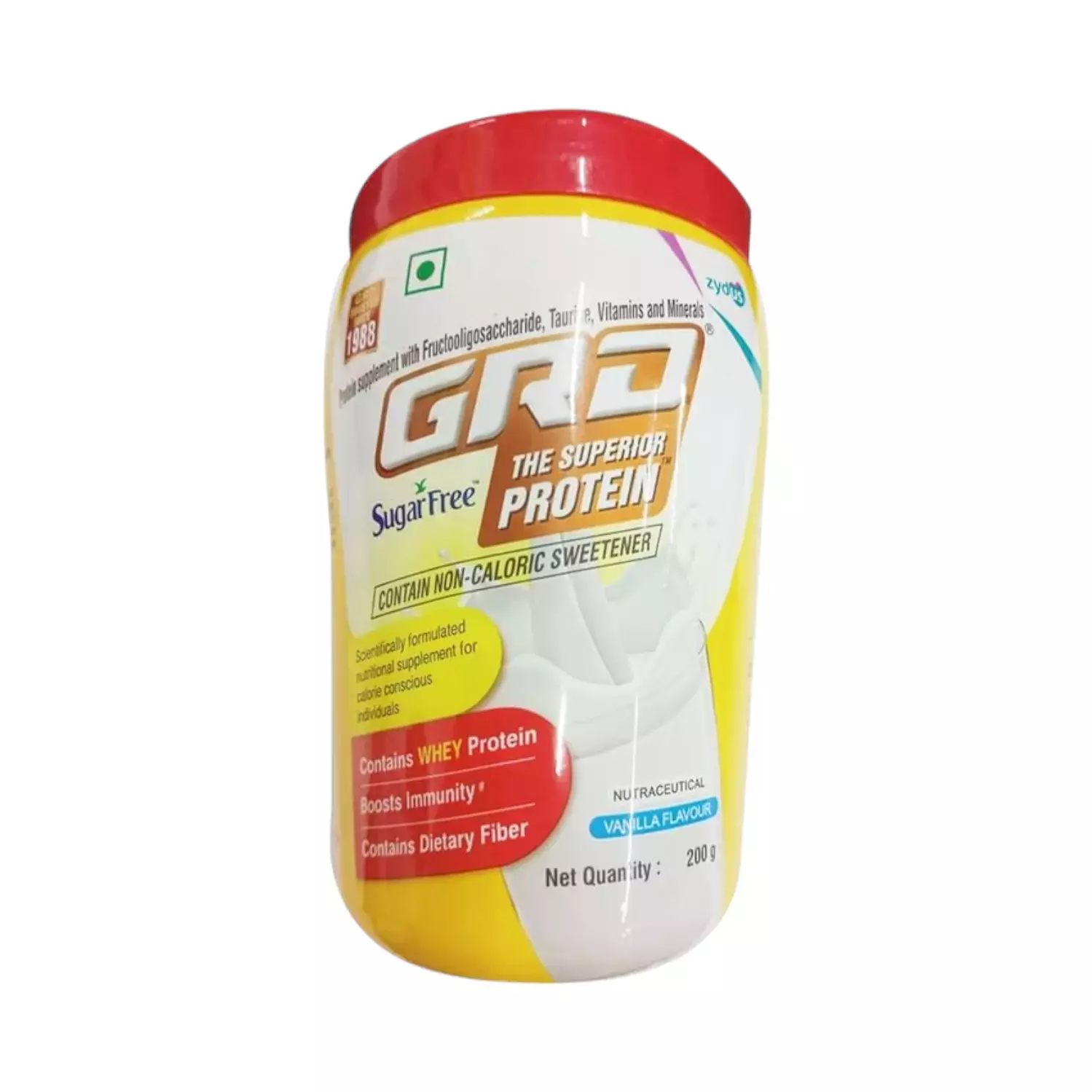 GRD WHEY PROTEIN WITH FIBRES VANILLA SUGAR FREE 200GM